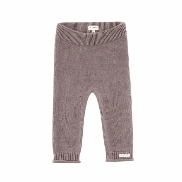 Donsje Amsterdam Trousers and Leggings Baby Trig Merino Wool Trousers Dark Taupe Melange
