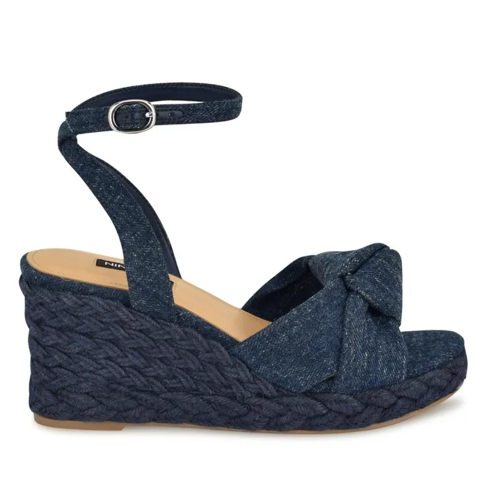 Dotime Espadrille Wedge Sandals Denim Women Nine West Mid Heels