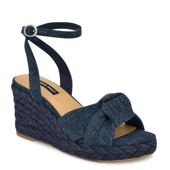 Dotime Espadrille Wedge Sandals Denim Women Nine West Mid Heels