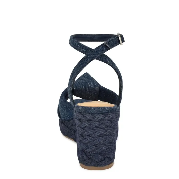 Dotime Espadrille Wedge Sandals Denim Women Nine West Mid Heels