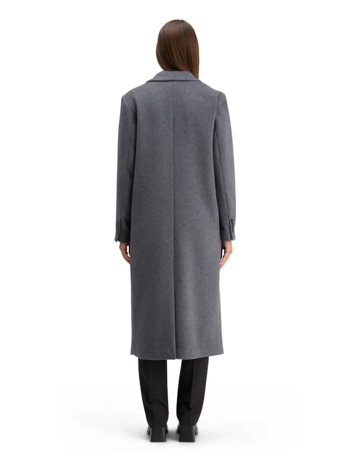 DOUBLE BREASTED TAILORED WOOL BLEND COAT Charcoal Melange Women Scotch and Soda Jackets and Coats DOUBLE BREASTED TAILORED WOOL BLEND COAT Charcoal Melange Women Scotch and Soda Jackets and Coats