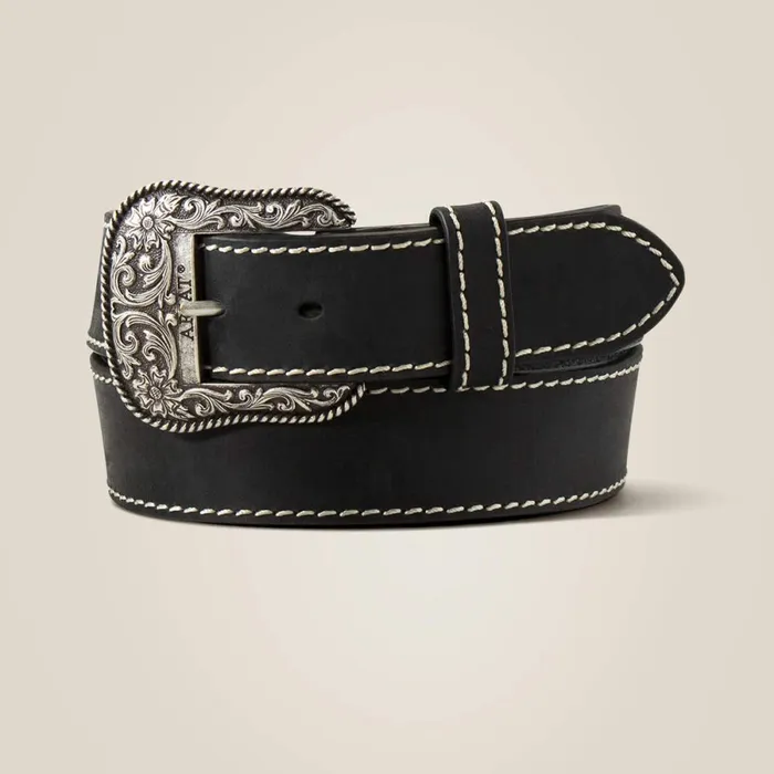 Double Row Studded Belt Black Women Ariat Belts