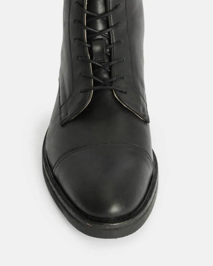 Drago Leather Lace Up Boots Black Men AllSaints Shoes and Boots