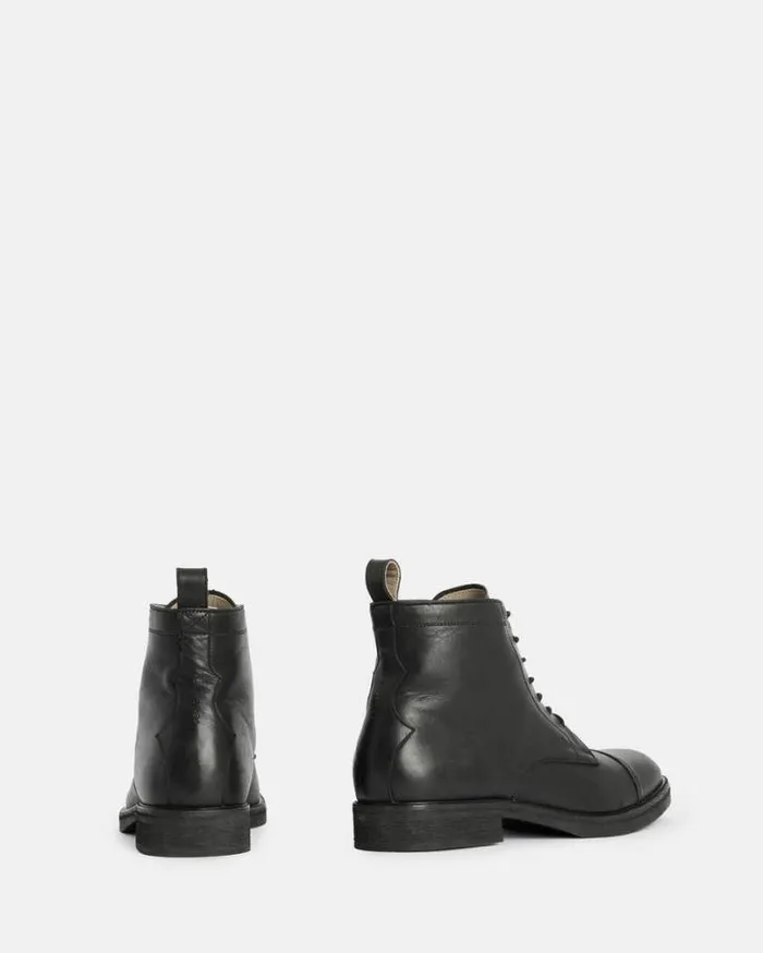 Drago Leather Lace Up Boots Black Men AllSaints Shoes and Boots