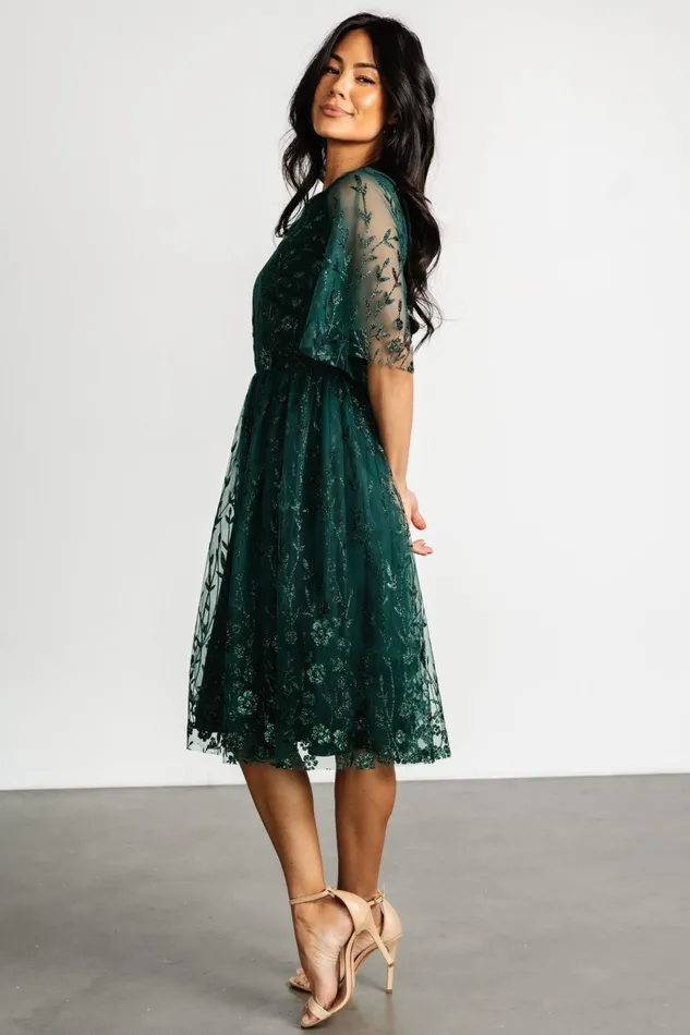 Duchess Tulle Dress Dark Green Sparkle Women Baltic Born Mother Of The Bride