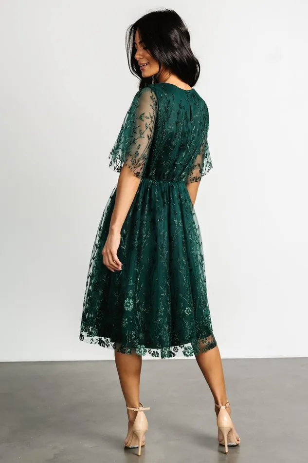 Duchess Tulle Dress Dark Green Sparkle Women Baltic Born Mother Of The Bride