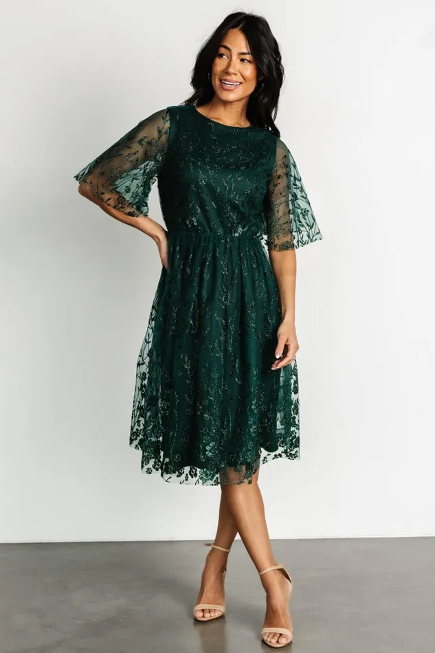 Duchess Tulle Dress Dark Green Sparkle Women Baltic Born Mother Of The Bride