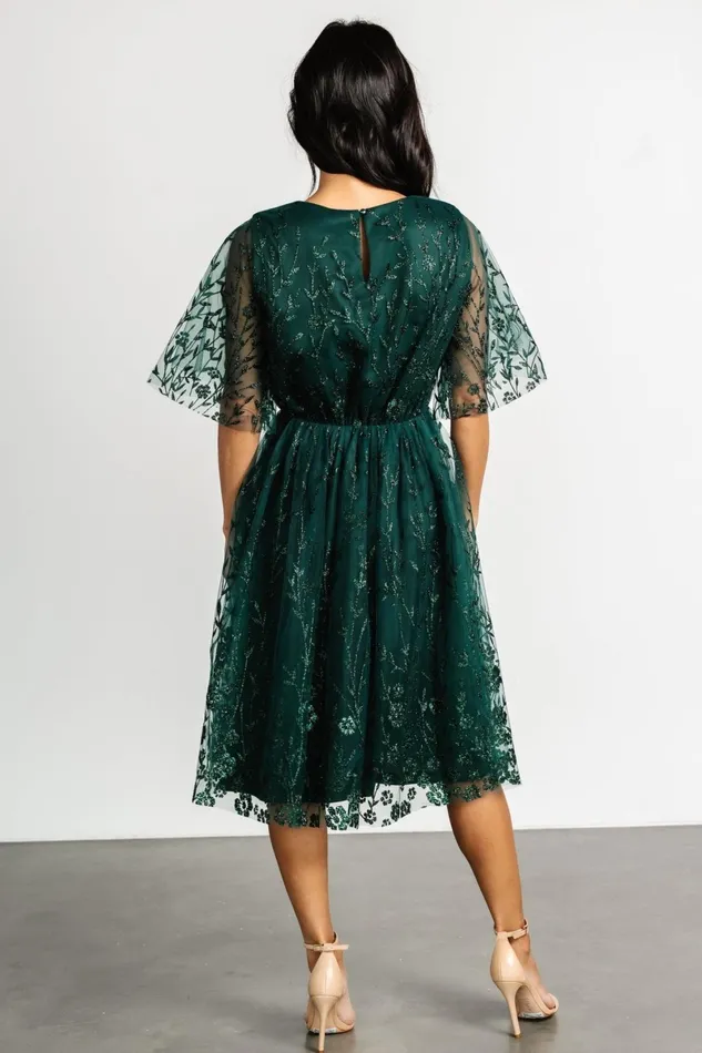 Duchess Tulle Dress Dark Green Sparkle Women Baltic Born Mother Of The Bride