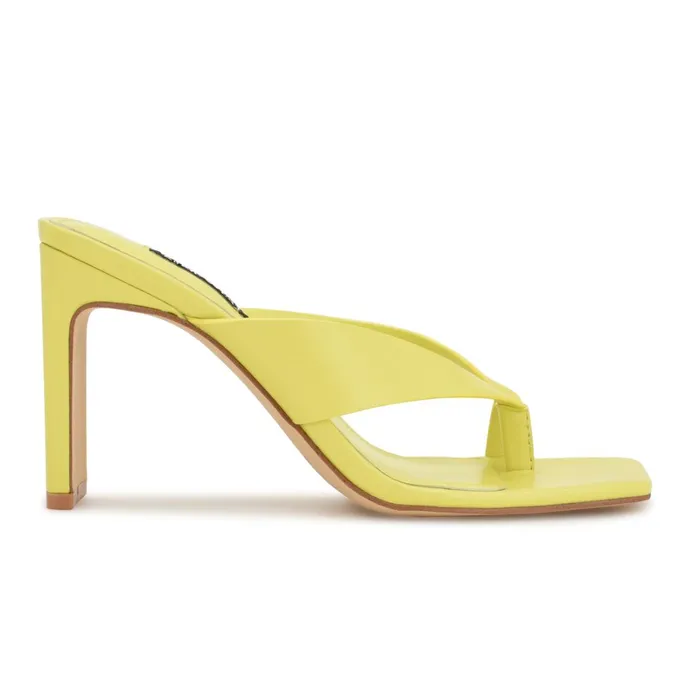 Durlife Heeled Thong Sandals Lime Women Nine West Dress