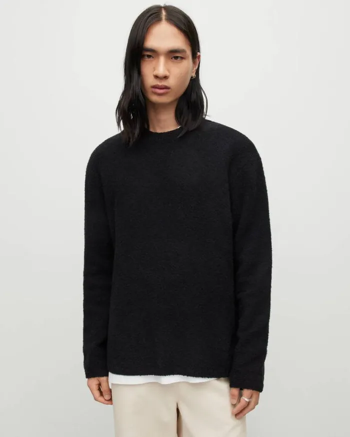 Eamont Crew Sweater Black Men AllSaints Sweaters