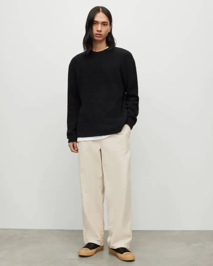 Eamont Crew Sweater Black Men AllSaints Sweaters