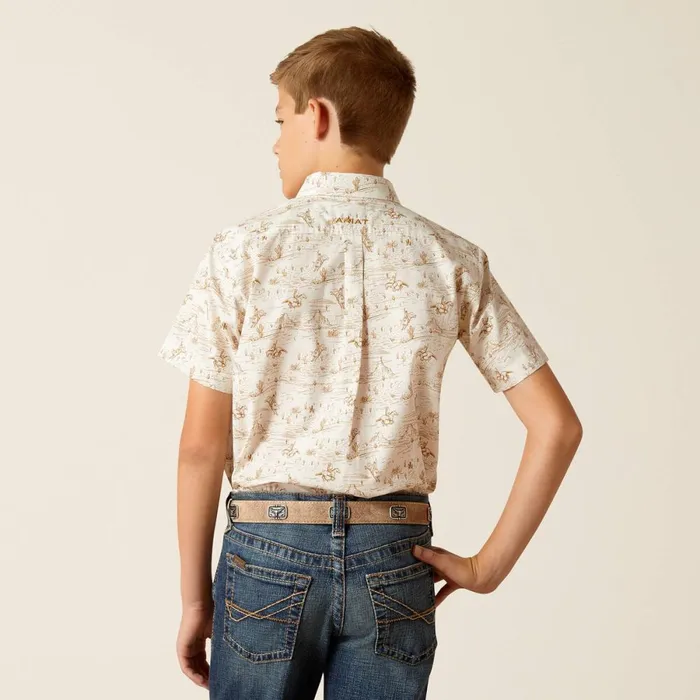 Edison Classic Fit Shirt Tan Kids Ariat Button Down Shirts Edison Classic Fit Shirt Tan Kids Ariat Button Down Shirts