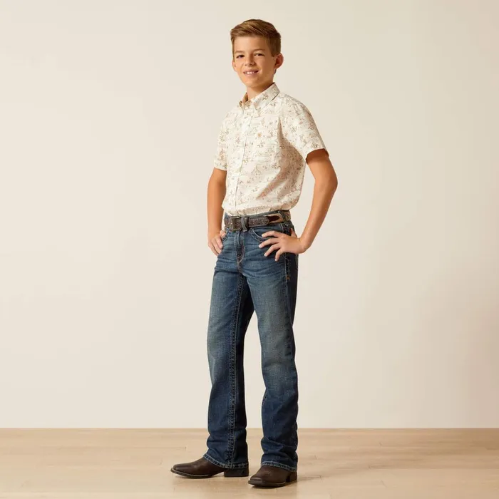 Edison Classic Fit Shirt Tan Kids Ariat Button Down Shirts Edison Classic Fit Shirt Tan Kids Ariat Button Down Shirts