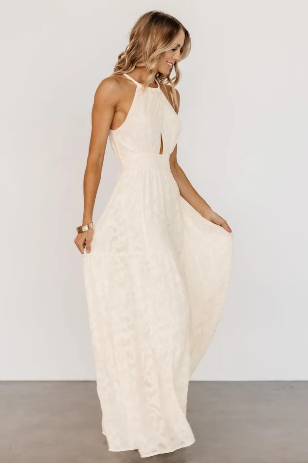 Eilish Embossed Maxi Dress Cream Women Baltic Born Bridal Eilish Embossed Maxi Dress Cream Women Baltic Born Bridal