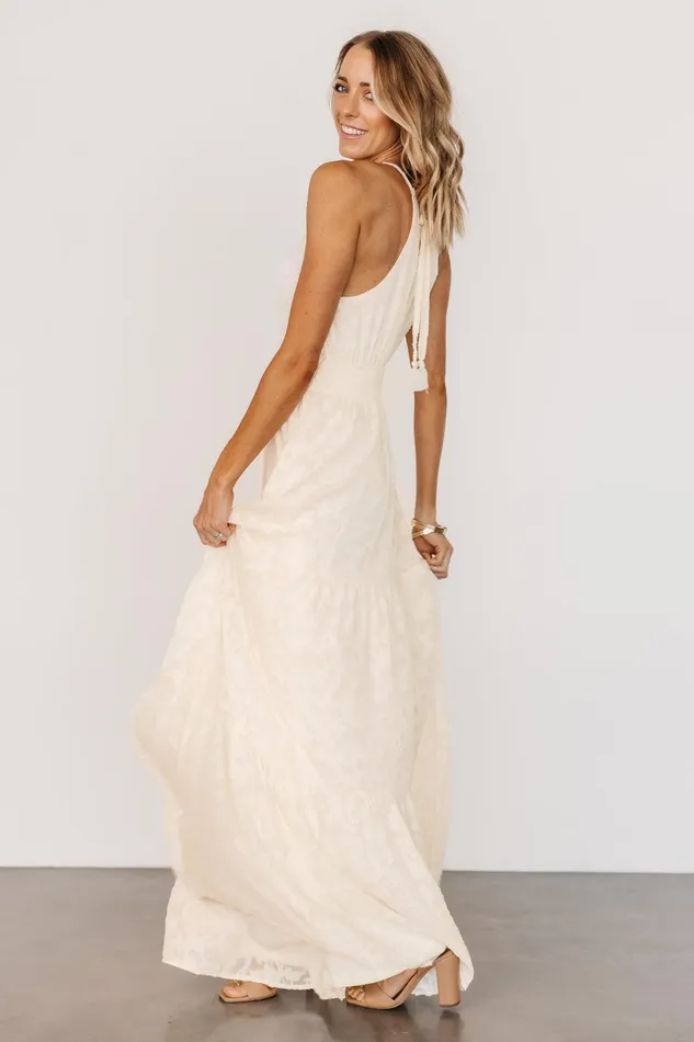 Eilish Embossed Maxi Dress Cream Women Baltic Born Bridal Eilish Embossed Maxi Dress Cream Women Baltic Born Bridal