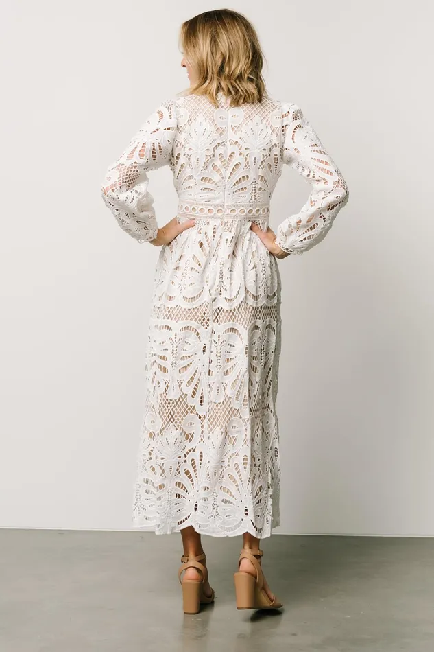 Eldora Lace Midi Dress Off White Women Baltic Born Bridal