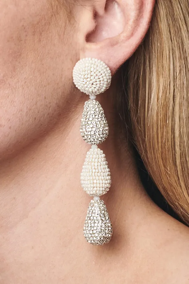 Eliza Earrings 8211 Smooth Beads Crystals Women Sachin and Babi Earrings