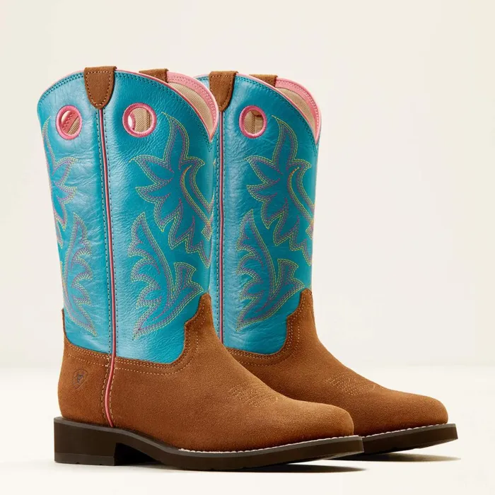 Elko Western Boot Chestnut Suedebasin Blue Women Ariat Western Boots Elko Western Boot Chestnut Suedebasin Blue Women Ariat Western Boots