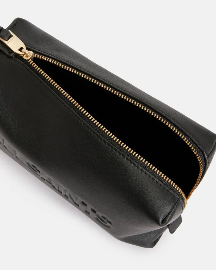 Elliotte Leather Storage Pouch Bag Black Women AllSaints Handbags and Wallets