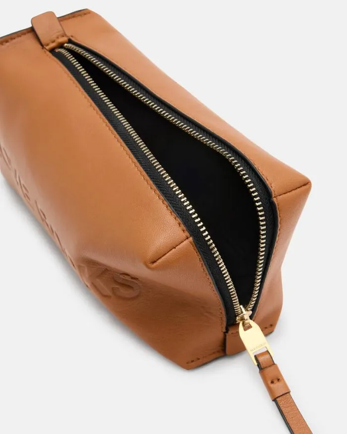 Elliotte Leather Storage Pouch Bag Desert Tan Women AllSaints Handbags and Wallets