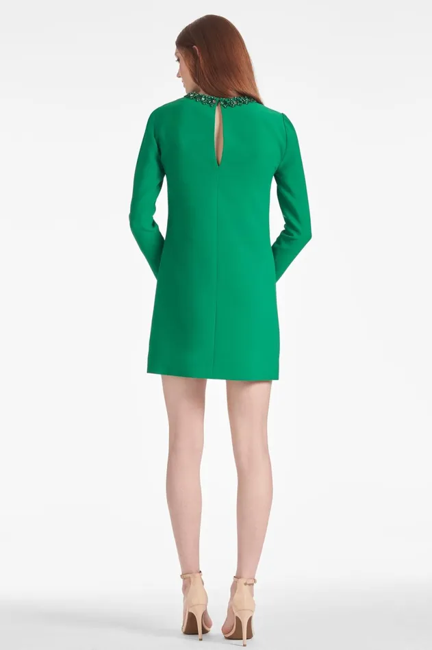 Embellished Lily Dress 8211 Cadmium Green Women Sachin and Babi Long Sleeve