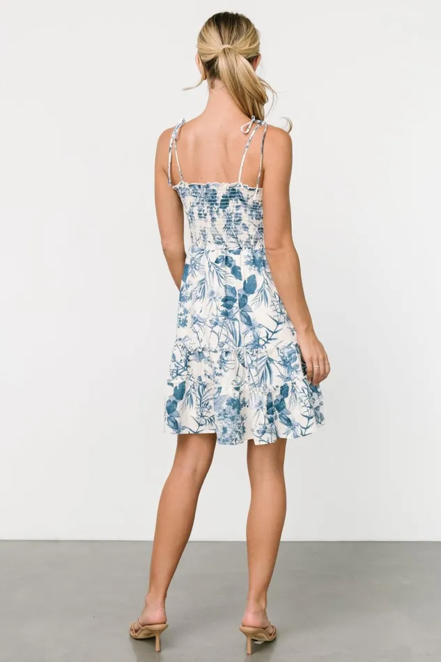 Emelyn Short Dress Cream Blue Women Baltic Born Short Dresses Emelyn Short Dress Cream Blue Women Baltic Born Short Dresses