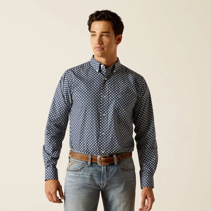 Emile Fitted Shirt Mood Indigo Men Ariat Button Down Shirts