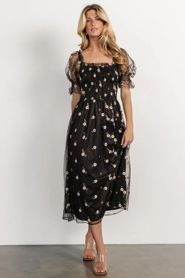 Emilia Embroidered Dress Black Women Baltic Born Tulle Styles