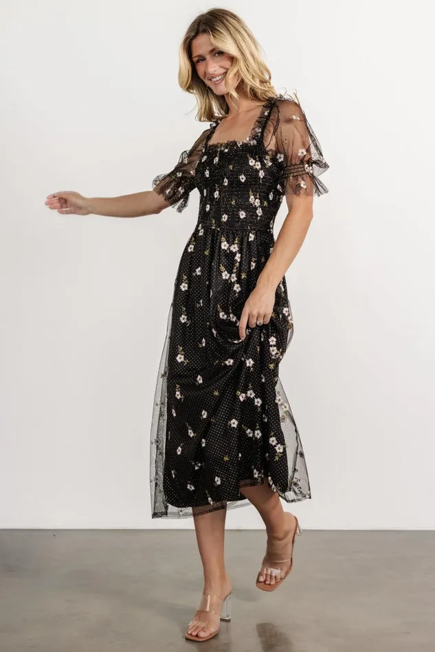 Emilia Embroidered Dress Black Women Baltic Born Tulle Styles Emilia Embroidered Dress Black Women Baltic Born Tulle Styles