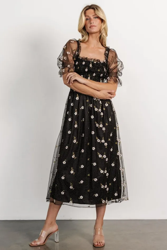 Emilia Embroidered Dress Black Women Baltic Born Tulle Styles Emilia Embroidered Dress Black Women Baltic Born Tulle Styles