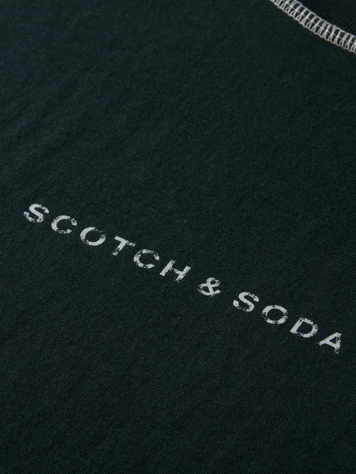 Essential 8211 Logo Front Chest Tshirt Black Men Scotch and Soda Essentials