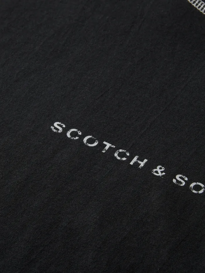 Essential 8211 Logo Front Chest Tshirt Black Men Scotch and Soda Essentials