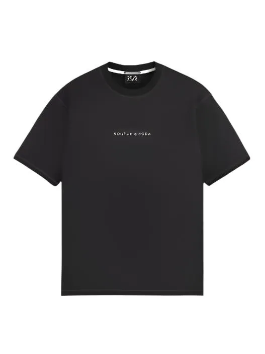 Essential 8211 Logo Front Chest Tshirt Black Men Scotch and Soda Essentials