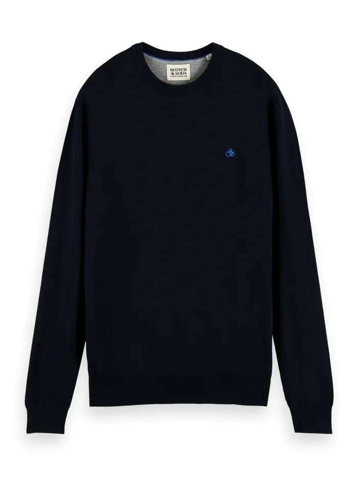 Essential Classic Crewneck Pullover Black Men Scotch and Soda Essentials
