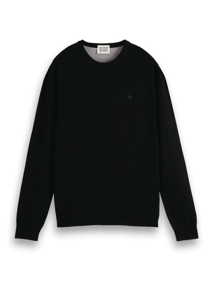 Essential Classic Crewneck Pullover Black Men Scotch and Soda Essentials
