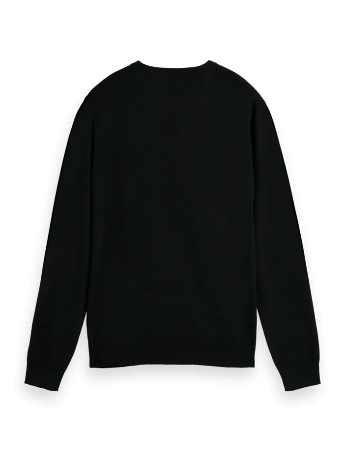 Essential Classic Crewneck Pullover Black Men Scotch and Soda Essentials
