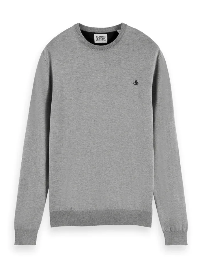 Essential Classic Crewneck Pullover Black Men Scotch and Soda Essentials