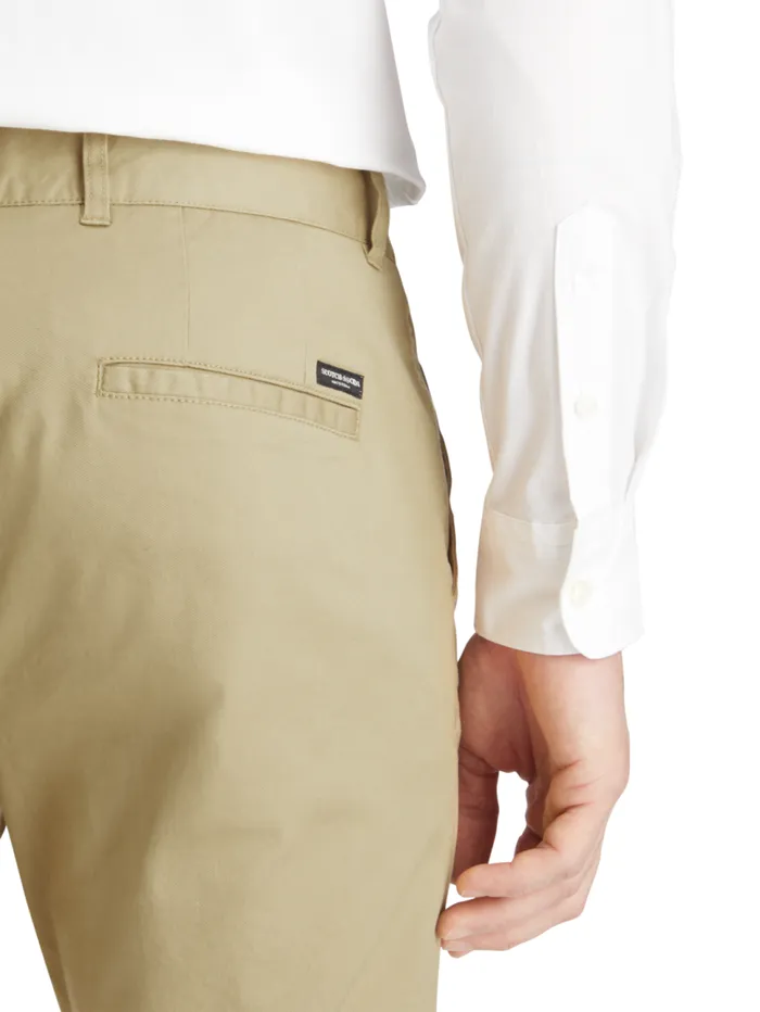 Essential Mott Cottonblend Twill Chino Sand Men Scotch and Soda Essentials