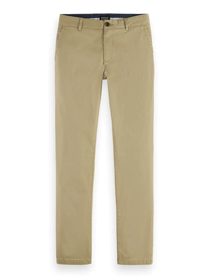 Essential Mott Cottonblend Twill Chino Sand Men Scotch and Soda Essentials