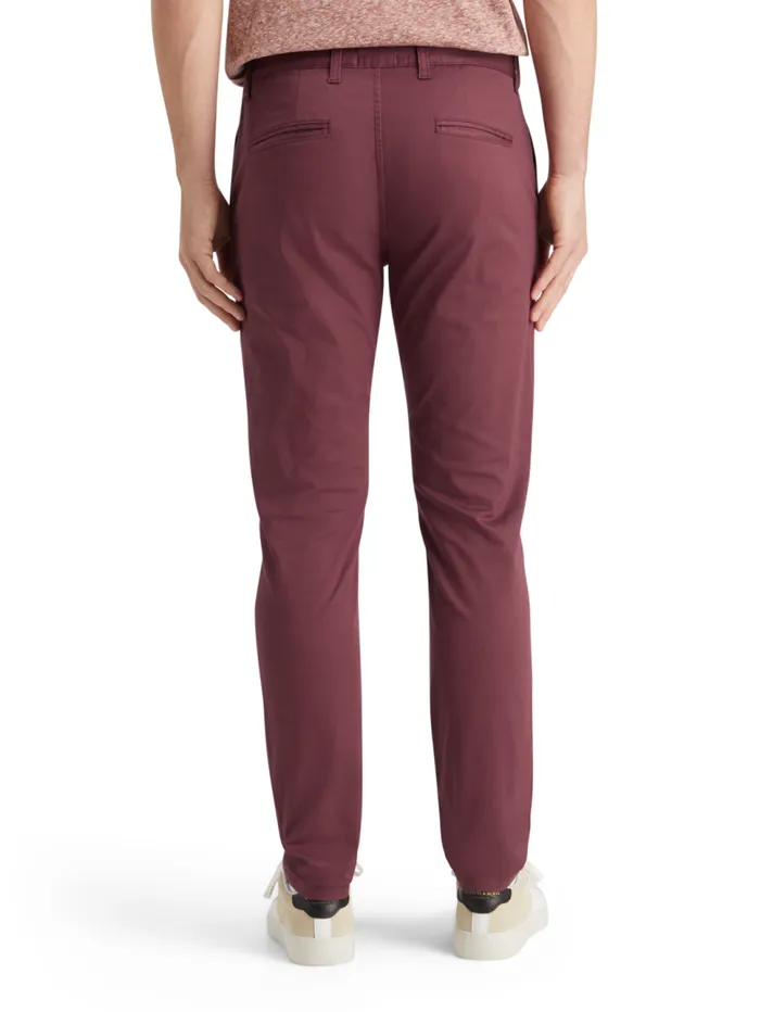 Essential Mott Stretch Cotton Chino Wine Men Scotch and Soda Pants