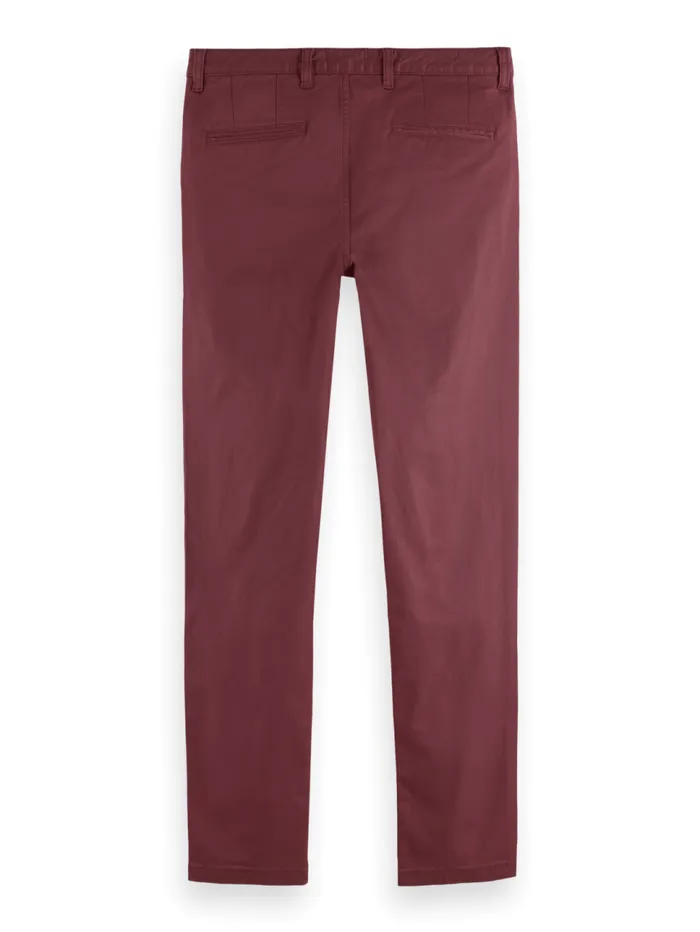 Essential Mott Stretch Cotton Chino Wine Men Scotch and Soda Pants