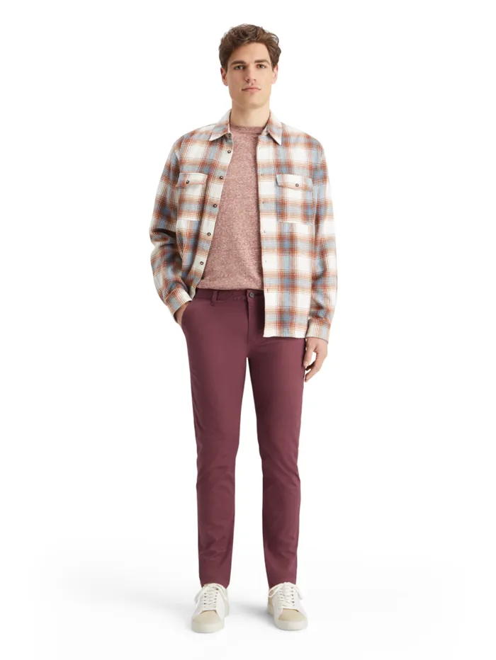 Essential Mott Stretch Cotton Chino Wine Men Scotch and Soda Pants