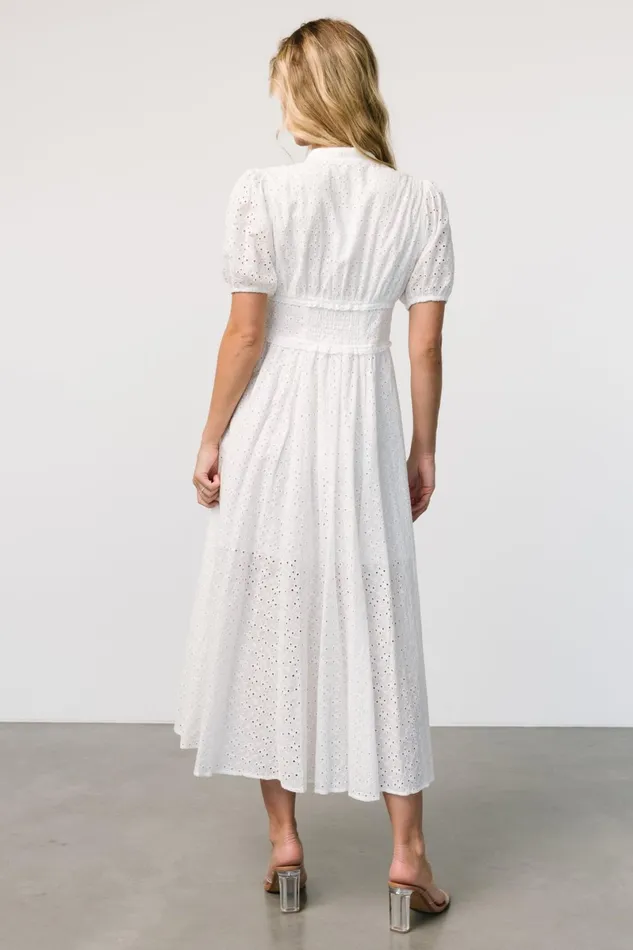 Esther Eyelet Midi Dress Off White Women Baltic Born Bridal Esther Eyelet Midi Dress Off White Women Baltic Born Bridal