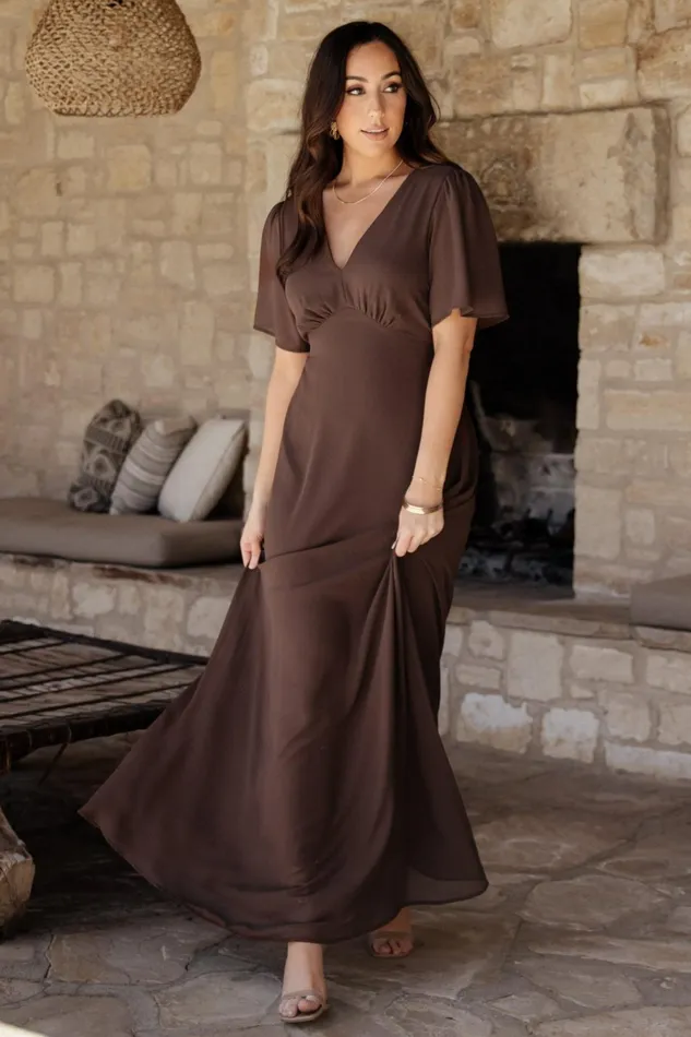 Esti Maxi Dress Espresso Women Baltic Born Wedding Guest Esti Maxi Dress Espresso Women Baltic Born Wedding Guest
