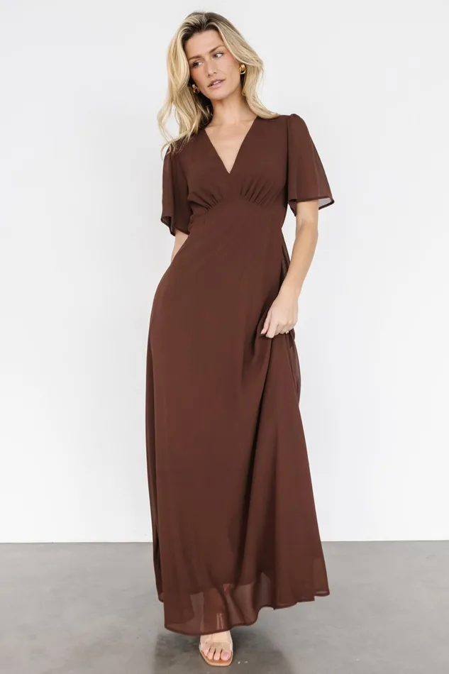 Esti Maxi Dress Espresso Women Baltic Born Wedding Guest Esti Maxi Dress Espresso Women Baltic Born Wedding Guest