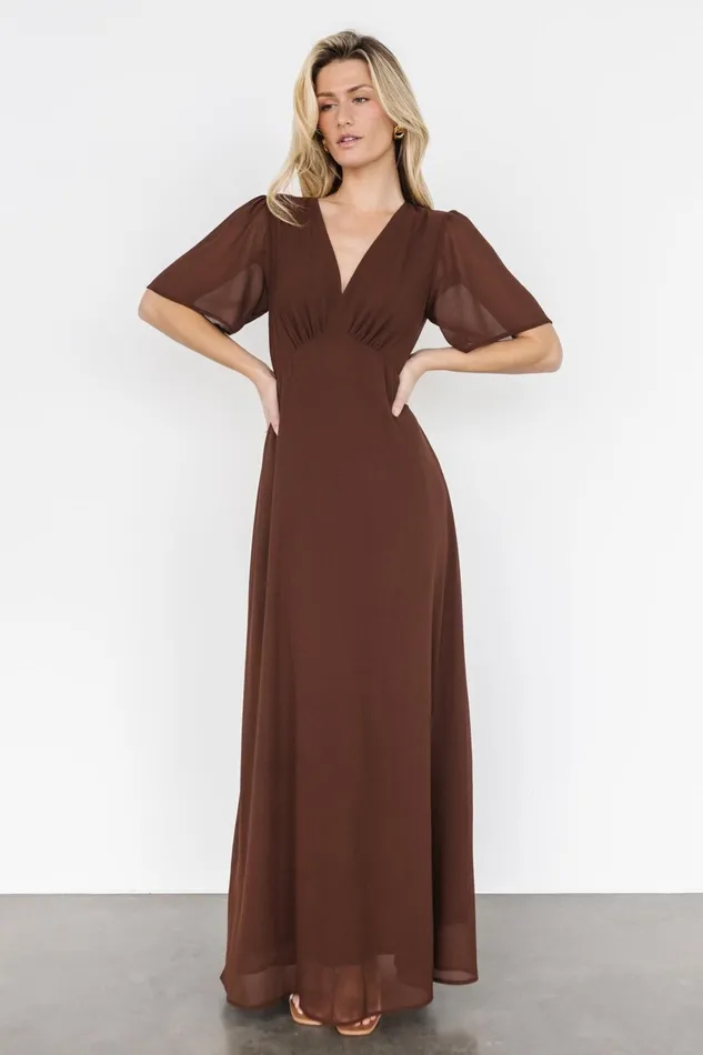 Esti Maxi Dress Espresso Women Baltic Born Wedding Guest Esti Maxi Dress Espresso Women Baltic Born Wedding Guest