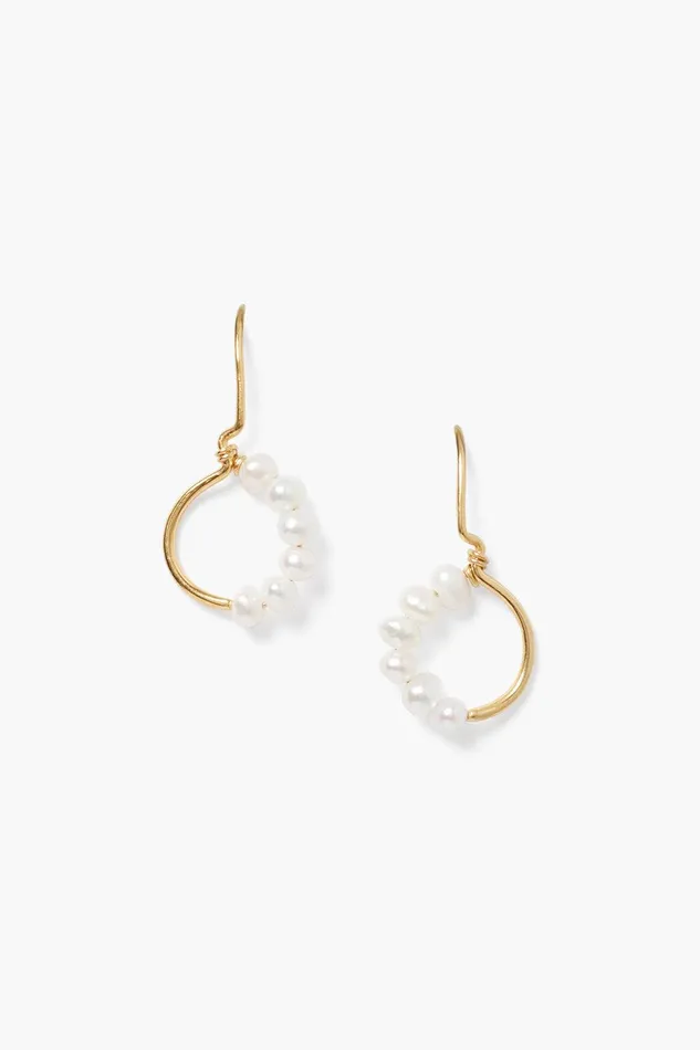 Evangeline Hoop Earrings White Pearl Women Chan Luu Earrings