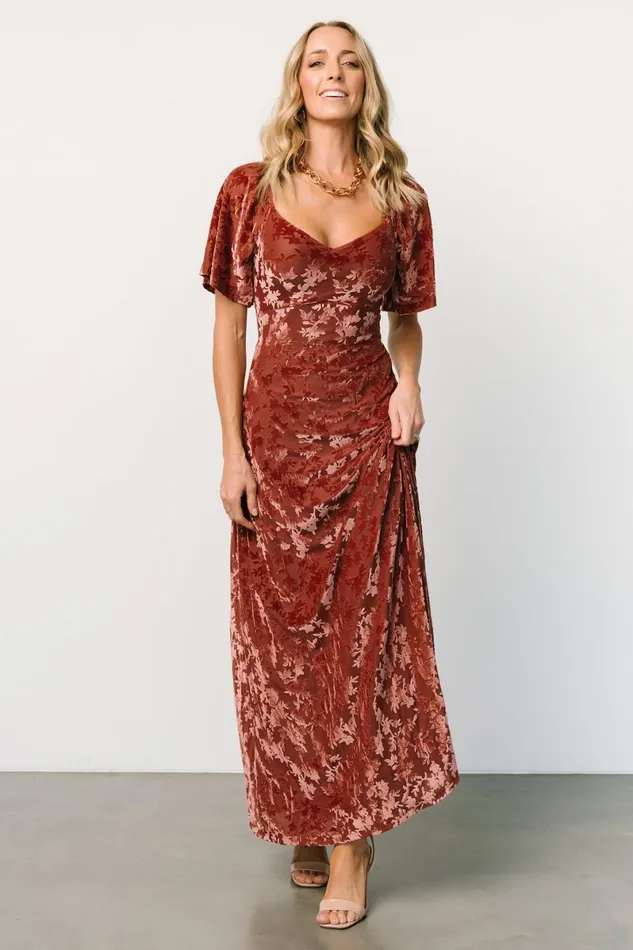 Everley Velvet Maxi Dress Cinnamon Women Baltic Born Mother Of The Bride Everley Velvet Maxi Dress Cinnamon Women Baltic Born Mother Of The Bride