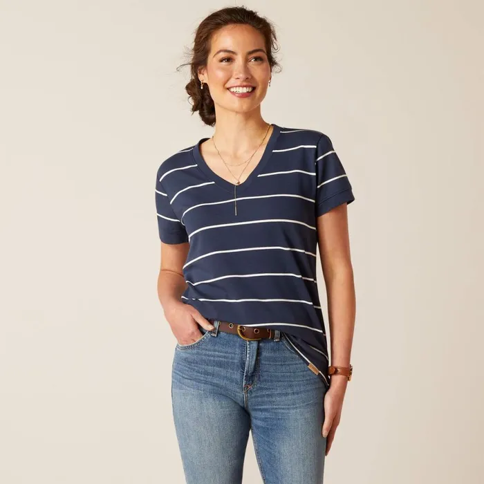 Fairford TShirt Navy Stripe Women Ariat TShirts and Tops