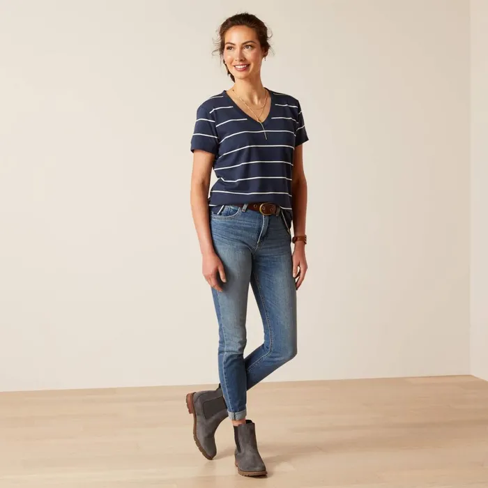 Fairford TShirt Navy Stripe Women Ariat TShirts and Tops